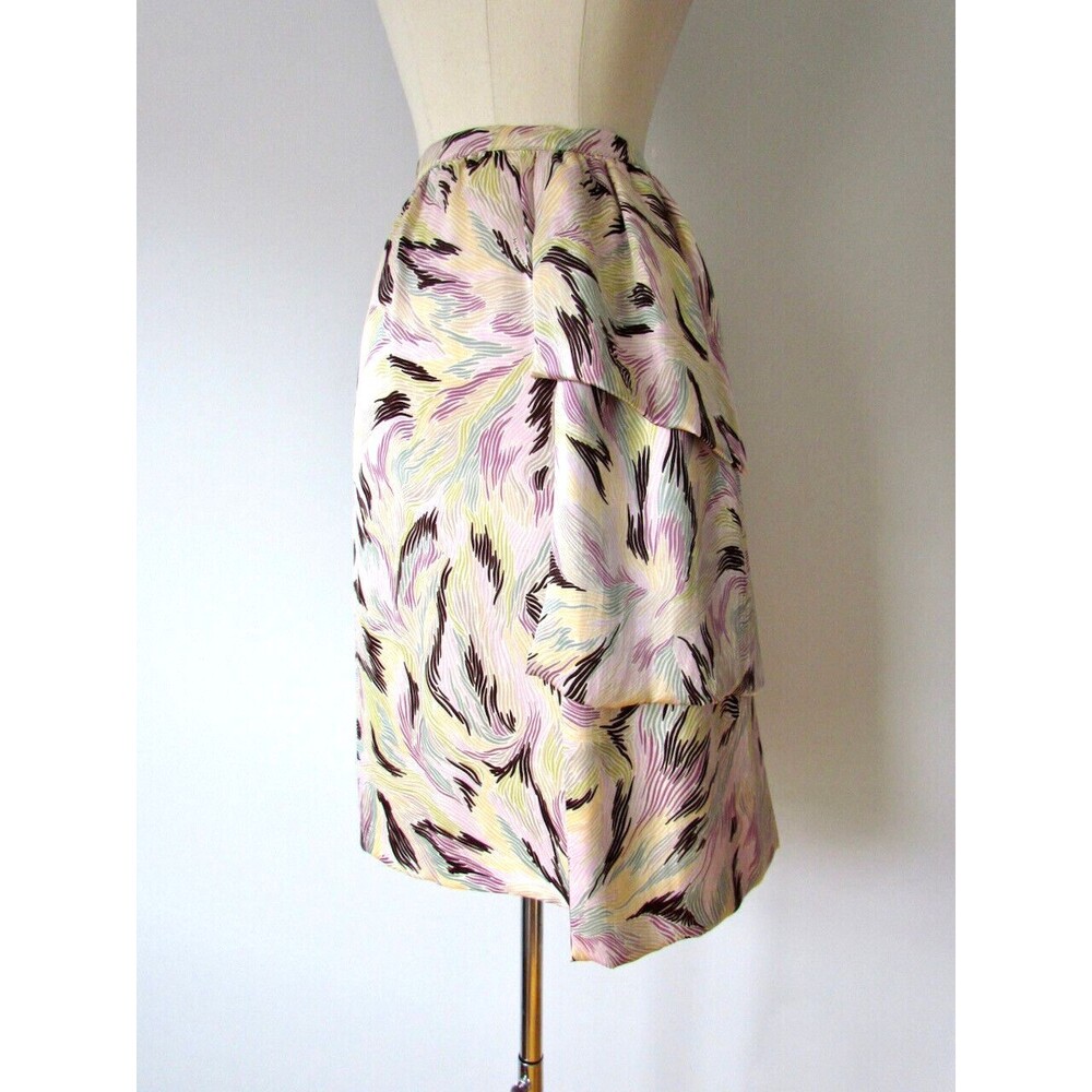 Missoni Silk Skirt Pastel Sz 40 4 Scarf Accent Runway As seen on Hollywood Star - Picture 3 of 16